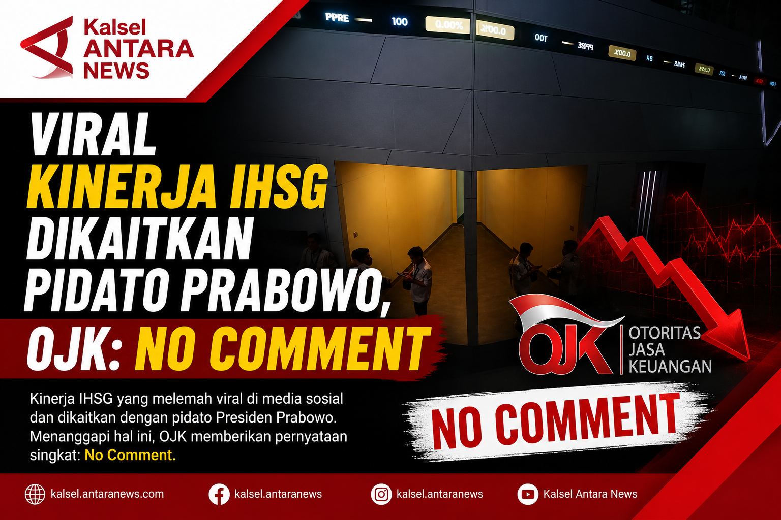 Viral Kinerja IHSG Dikaitkan Pidato Prabowo, OJK: No Comment
