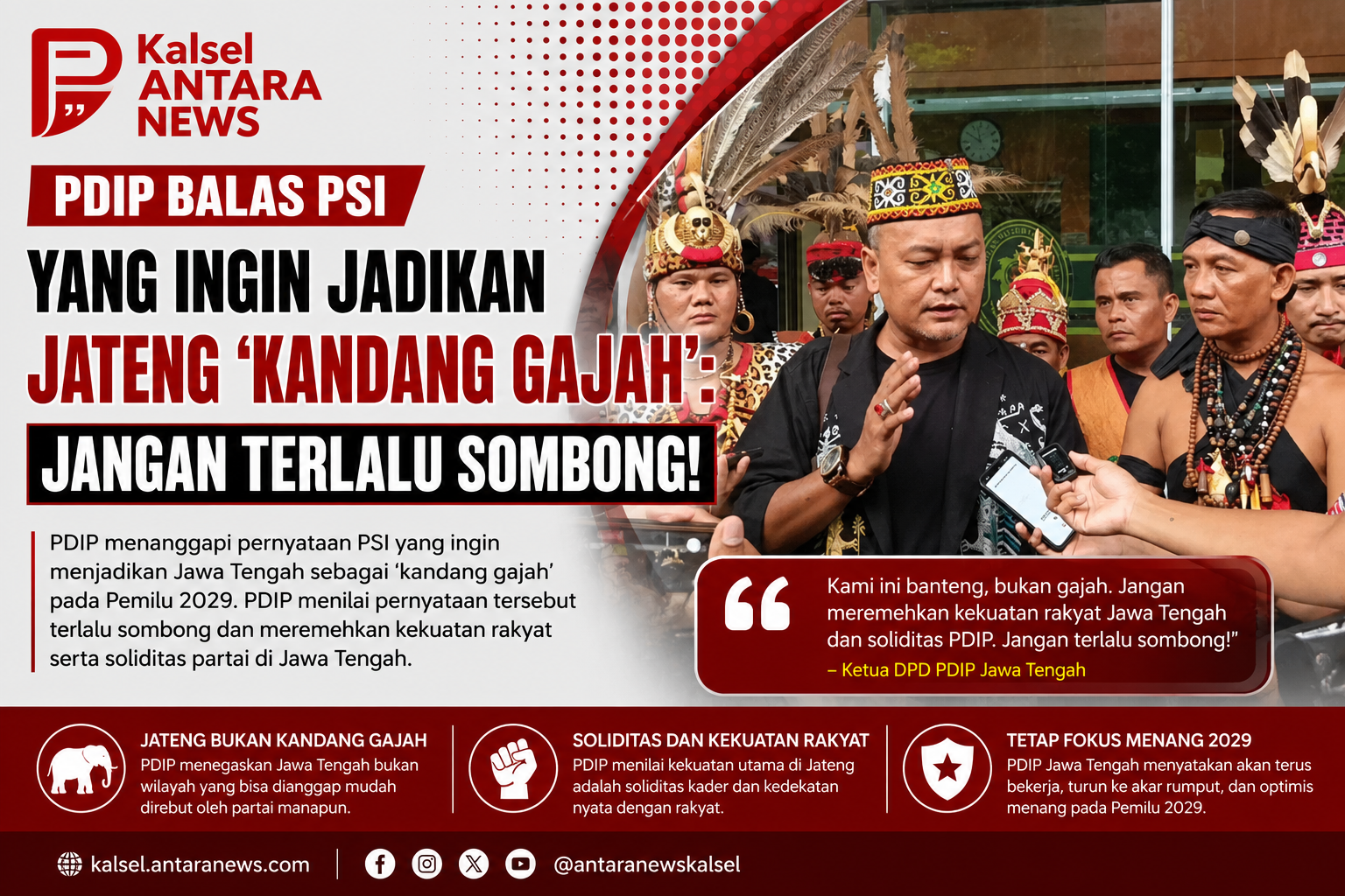 PDIP Balas PSI yang Ingin Jadikan Jateng ‘Kandang Gajah’: Jangan Terlalu Sombong!