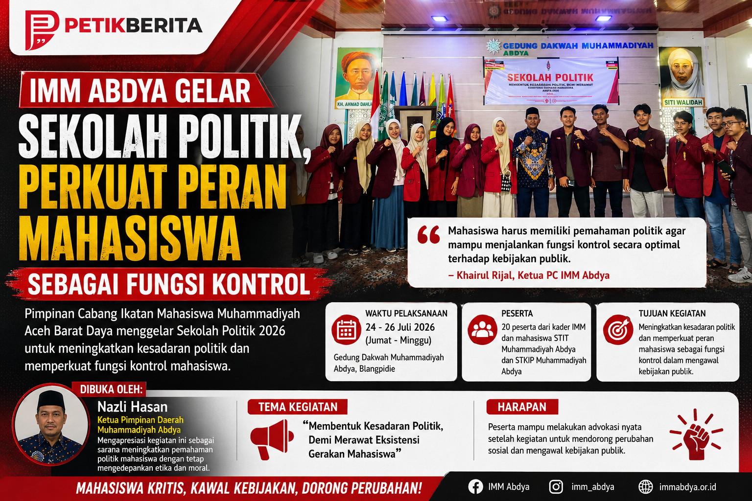 IMM Abdya Gelar Sekolah Politik 2026, Dorong Mahasiswa Aktif Kawal Kebijakan Publik