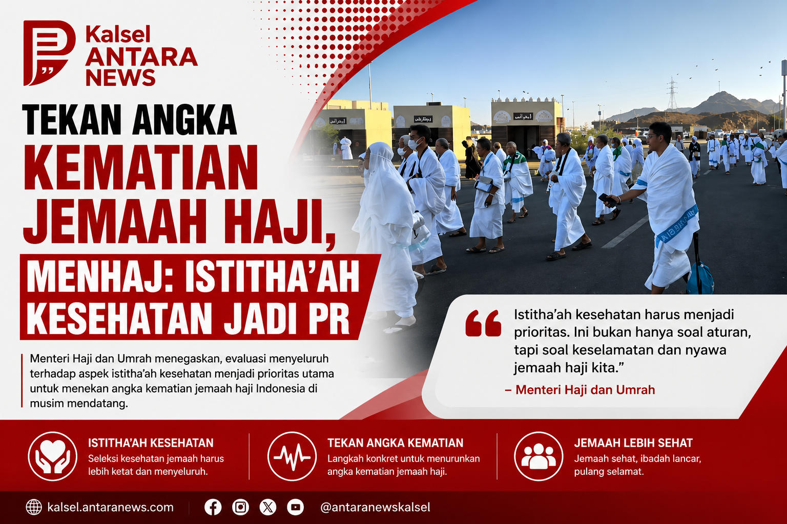 Tekan Angka Kematian Jemaah Haji, Menhaj: Istitha’ah Kesehatan Jadi PR