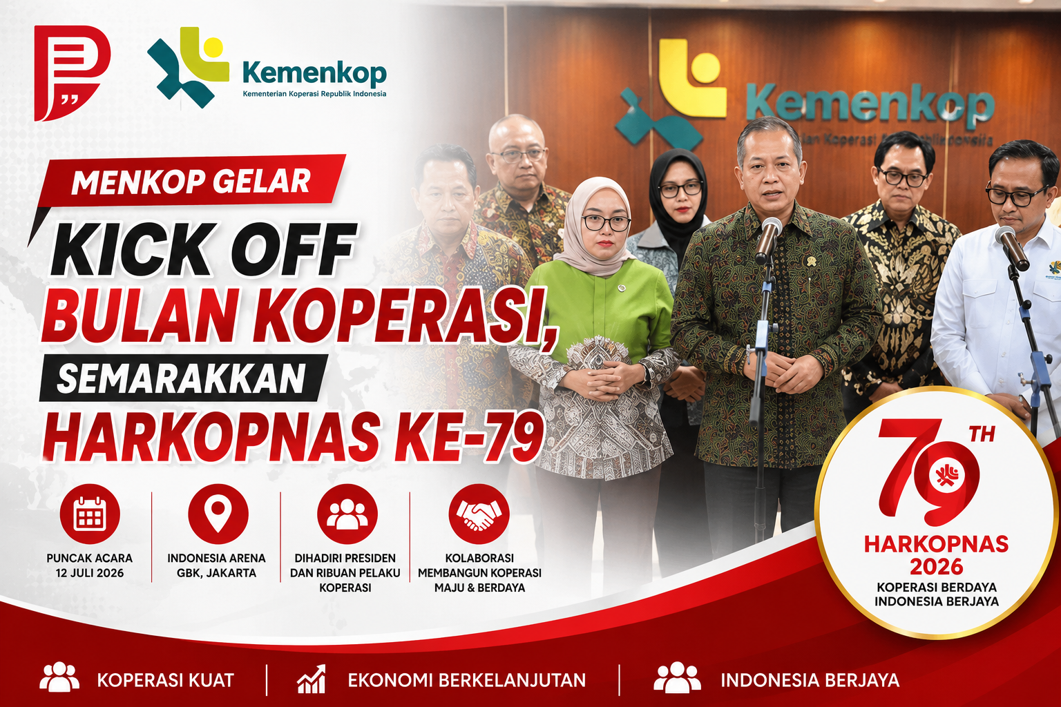 Menkop Gelar Kick Off Bulan Koperasi, Semarakkan Harkopnas Ke-79