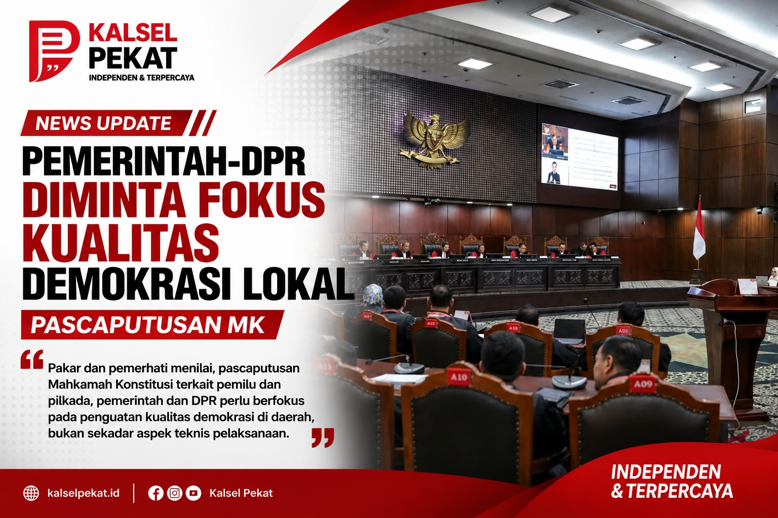 Pemerintah-DPR diminta fokus kualitas demokrasi lokal pascaputusan MK