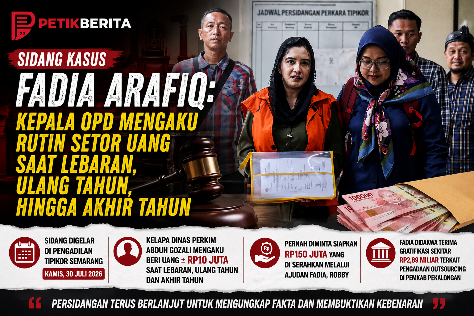 Sidang Fadia Arafiq, Kepala OPD Akui Beri Uang Saat Lebaran hingga Akhir Tahun