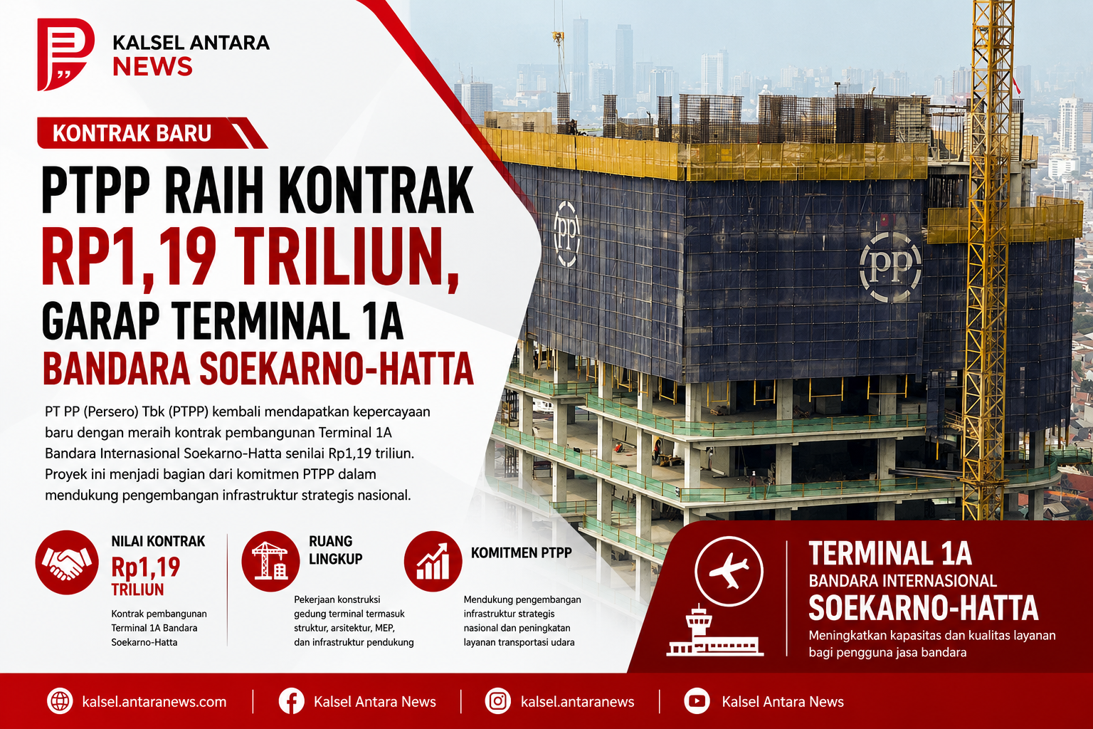 PTPP Kantongi Kontrak Rp1,19 Triliun, Revitalisasi Terminal 1A Soekarno-Hatta
