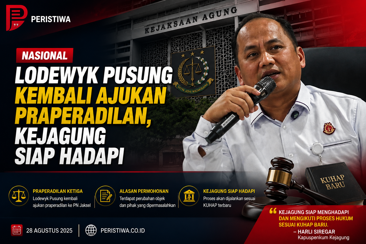 Lodewyk Pusung Kembali Ajukan Praperadilan, Kejagung Siap Hadapi