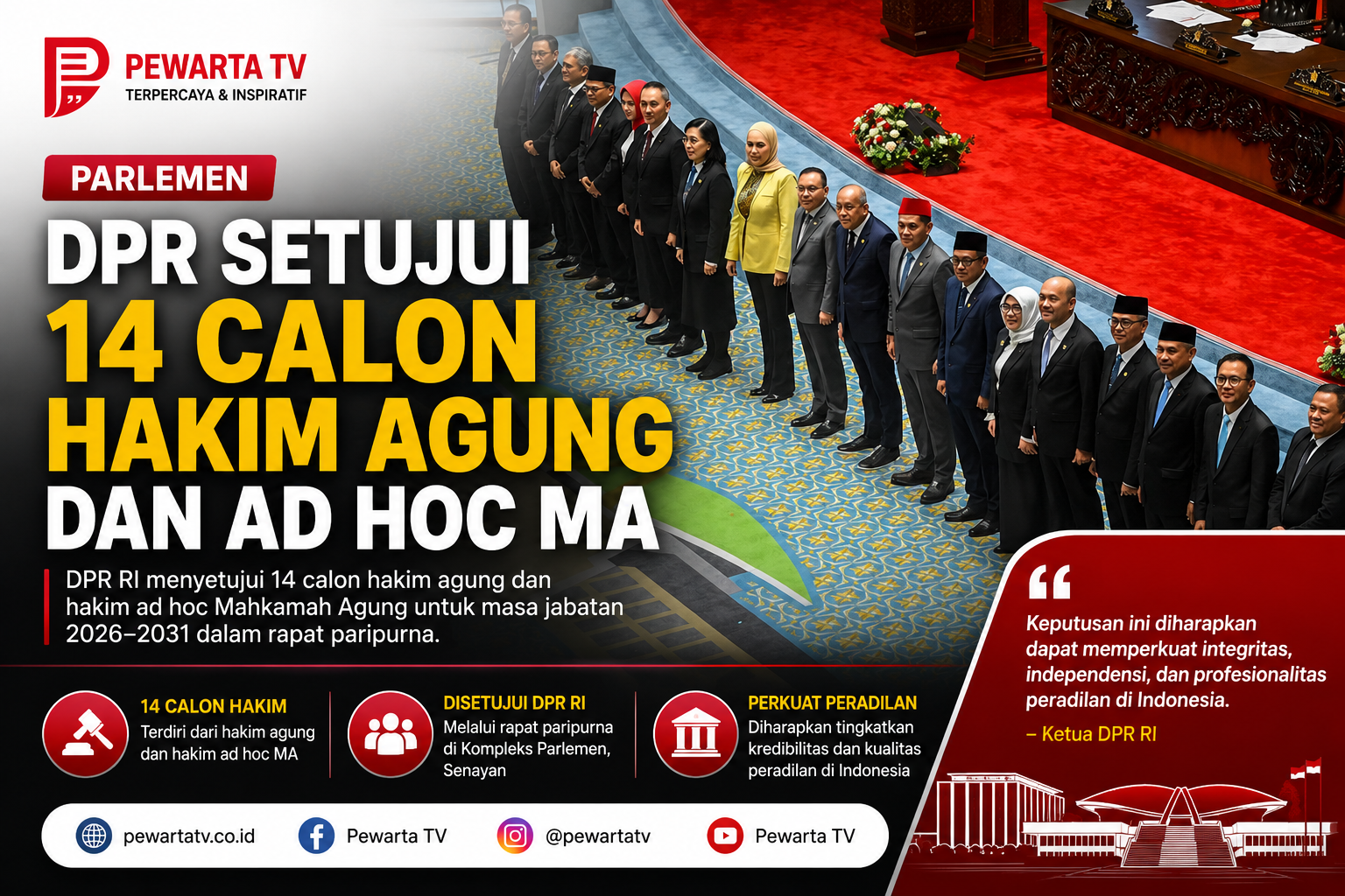 DPR setujui 14 calon hakim agung dan ad hoc MA