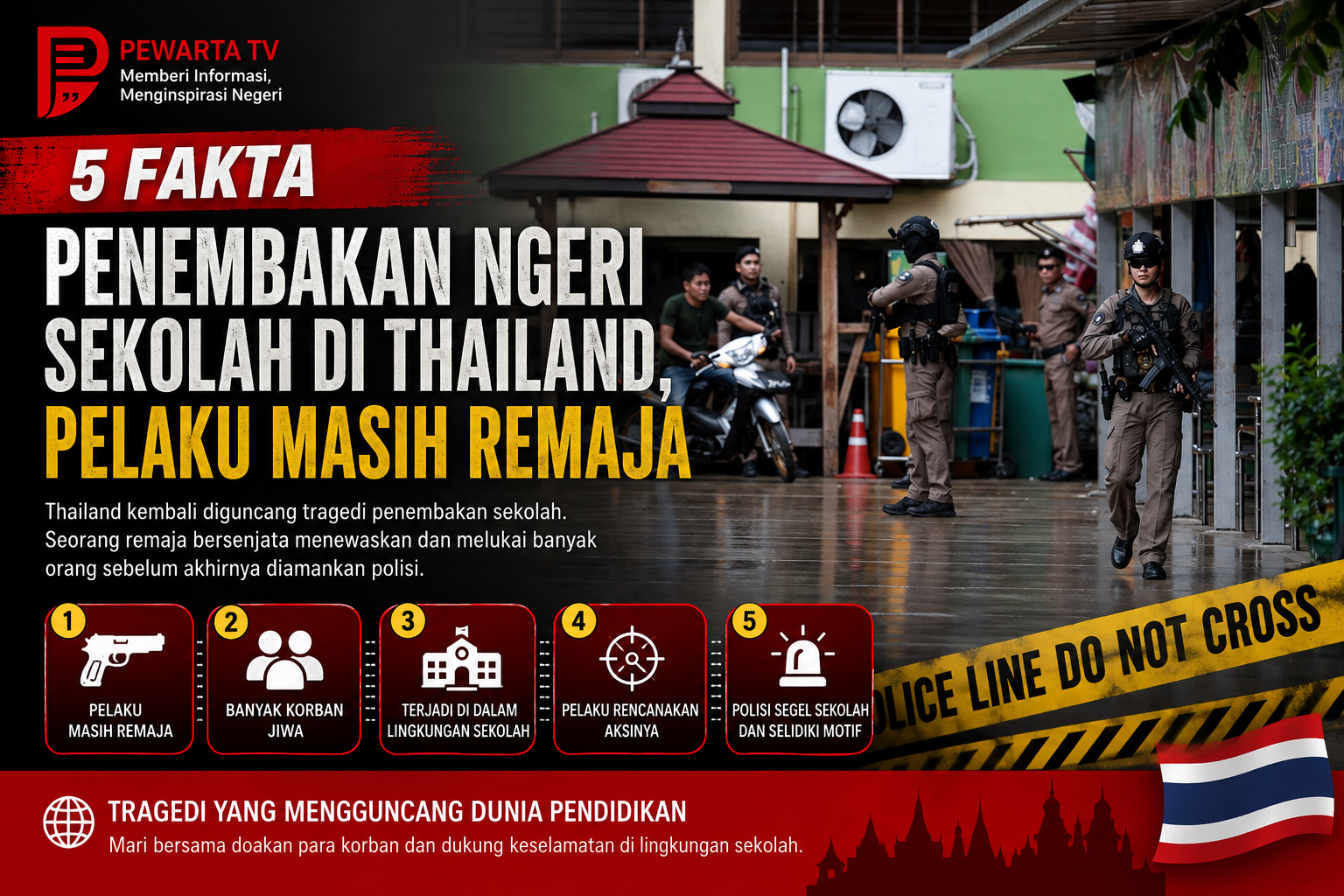 5 Fakta Penembakan Ngeri Sekolah di Thailand, Pelaku Masih Remaja