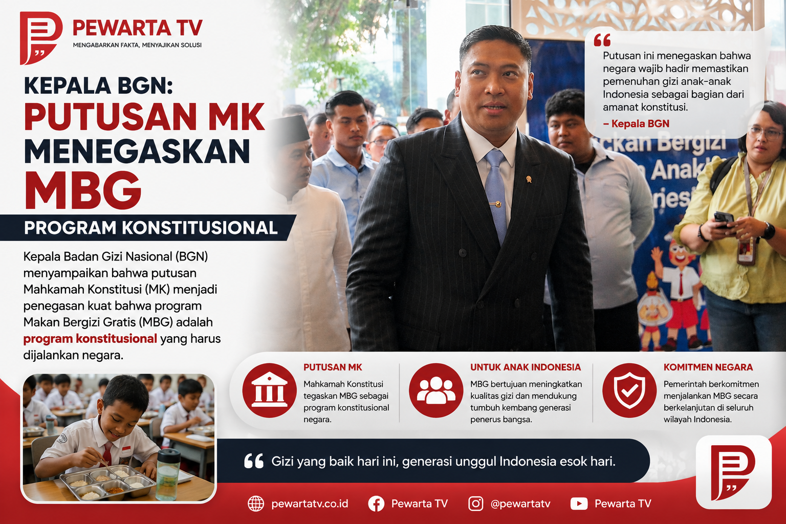 Kepala BGN: Putusan MK Menegaskan MBG Program Konstitusional