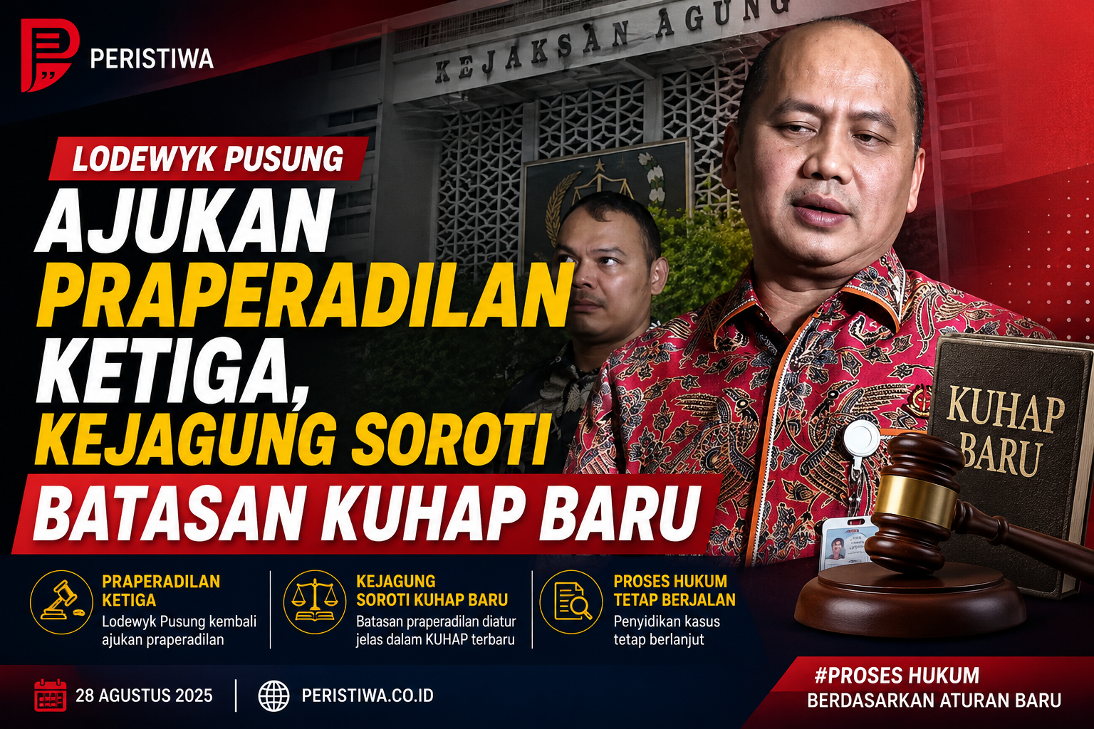 Lodewyk Pusung Ajukan Praperadilan Ketiga, Kejagung Soroti Batasan KUHAP Baru