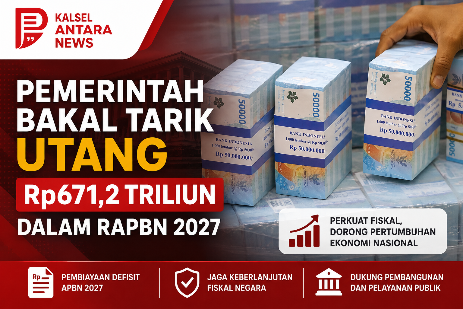 Pemerintah Bakal Tarik Utang Rp671,2 Triliun dalam RAPBN 2027
